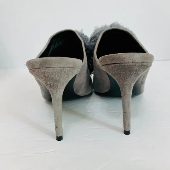EUGENIA KIM POM POM SUEDE UPPER MULES MADE IN ITALY - Picture 4 of 10
